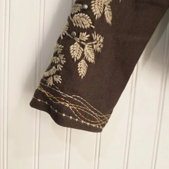 Paparazzi By Biz Embroidered Floral Jacket Size Medium - Picture 7 of 11